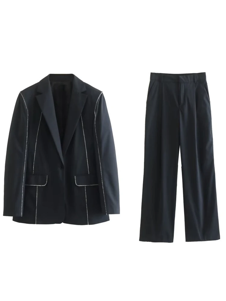 

Kumsvag Casual Pant Suits 2 pieces Sets 2022 Autumn Women Loose Blazers Coats and Pants Female Elegant OL Suit Clothing