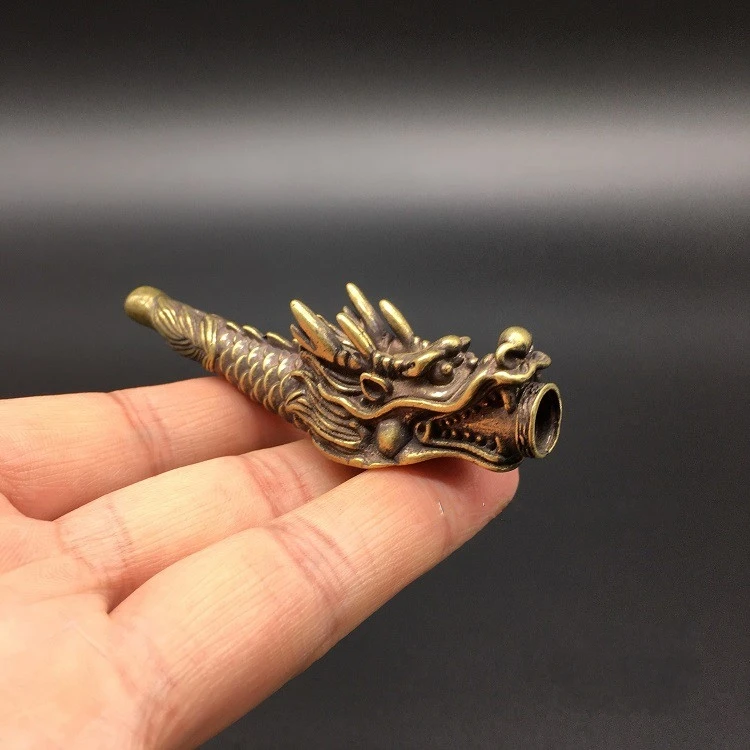 

Китайская медно-латунная статуэтка дракона, держатель для сигарет