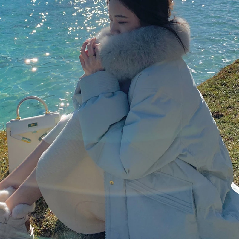 New Winter Coat for Women Coats Parkas Jackets Fur Collar Cotton Padded Jacket Korean Fashion Super Hot Coats Oversize