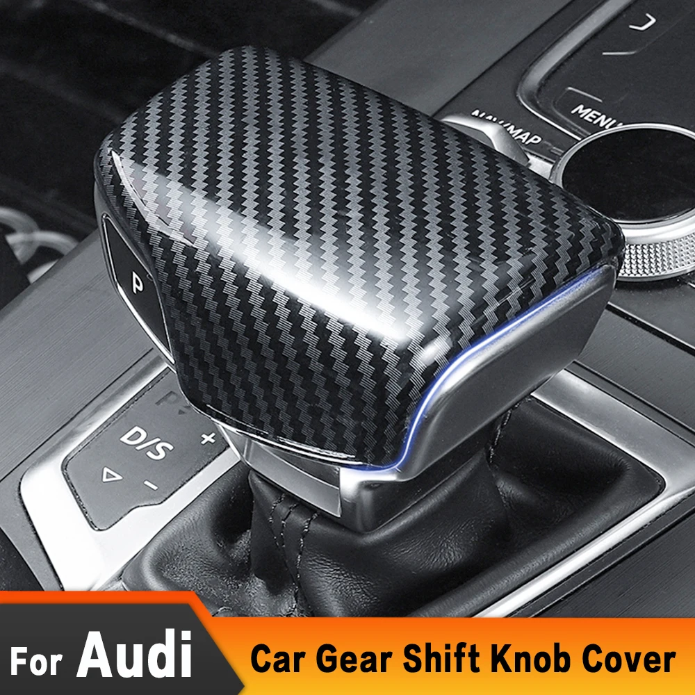 

1X Carbon Fiber Car Gear Shift Knob Cover Stickers For Audi A4 A5 B9 RS6 RS7 RS Q8 S4 S5 A6 A7 S6 S7 A3 S3 Q3 A8 Q5 FY Q7 4M SQ5