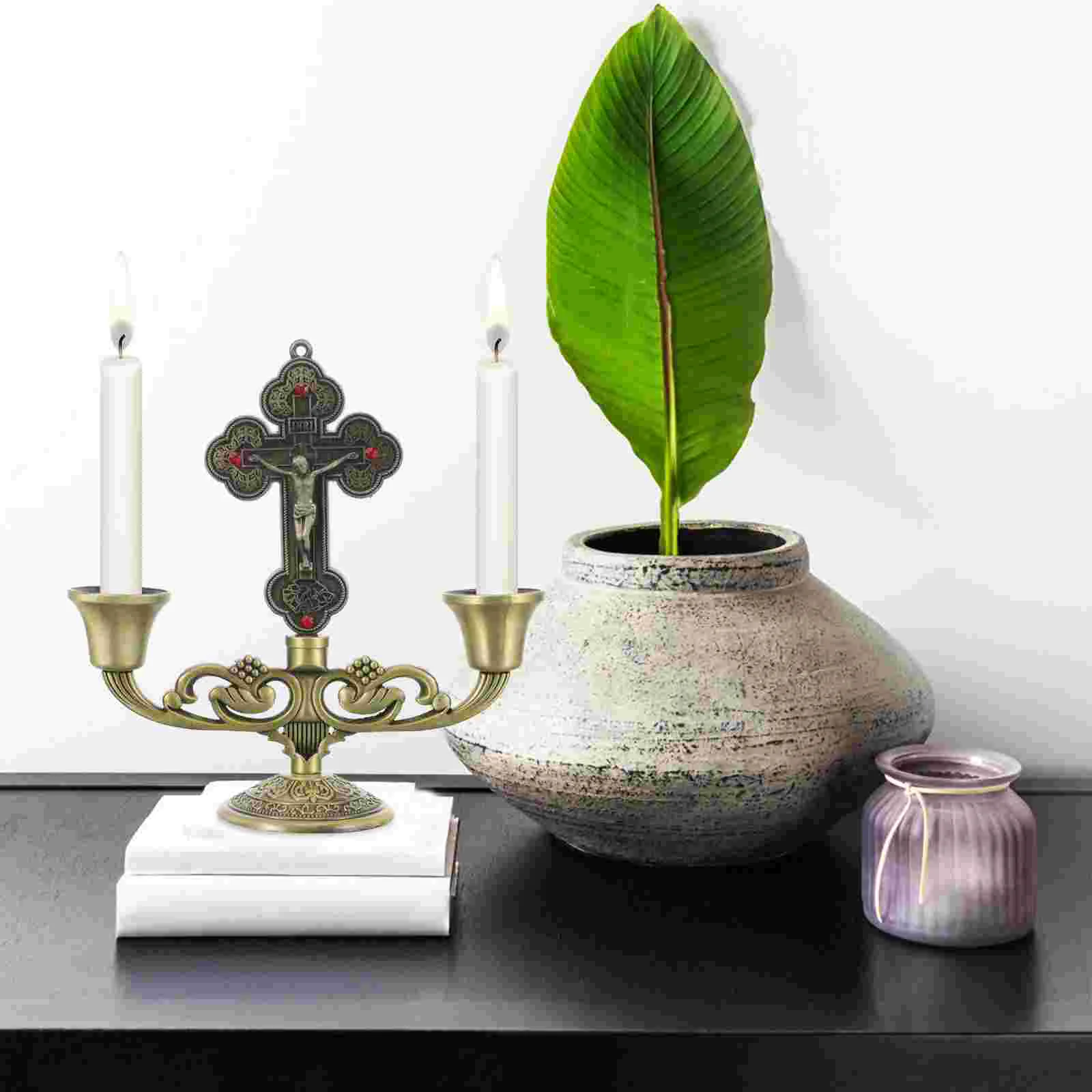 

Desktop Decor Taper Burner Holder Vintage Candlestick Shabbat Candles Holders Wrought Centerpieces