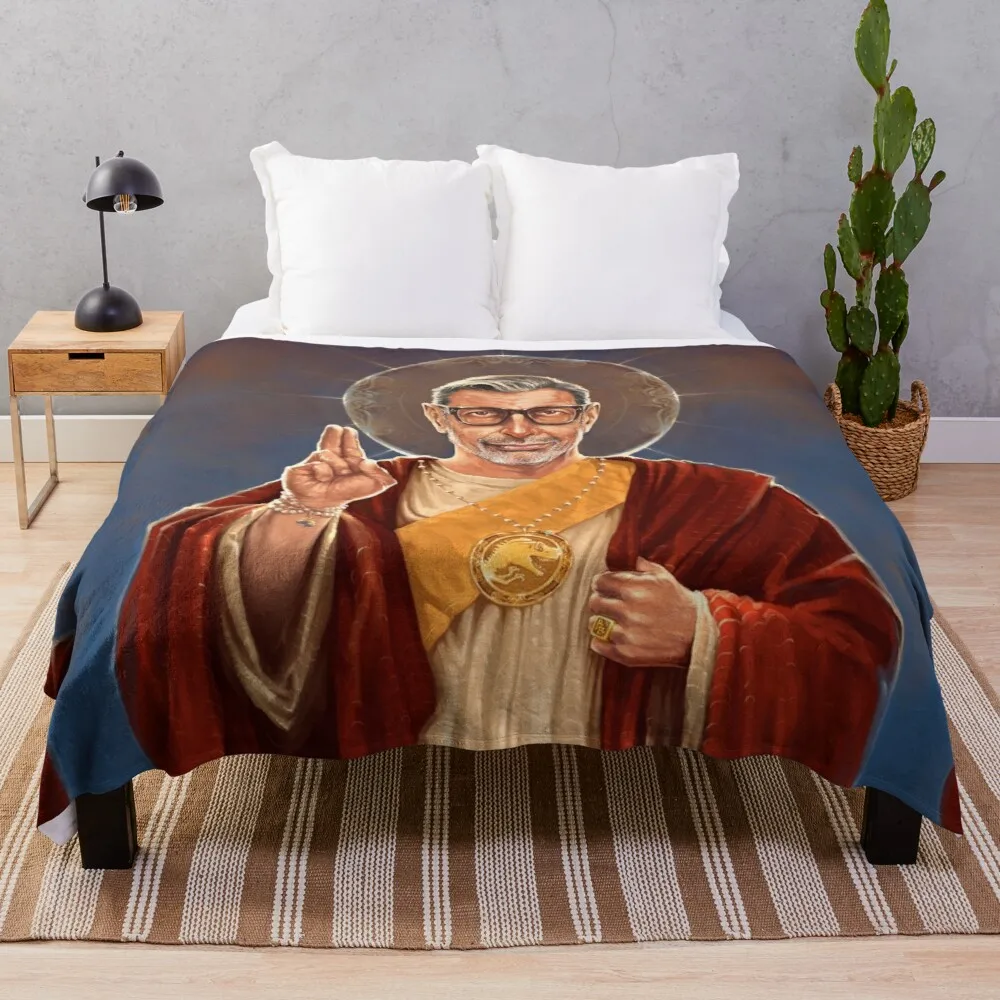 

Saint Jeff of Goldblum - Jeff Goldblum Original Religious Painting Throw Blanket