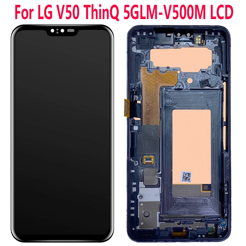 Оригинальный ЖК-дисплей 6,4 'V50 для LG V50 ThinQ LM-V500 V500N V500EM, сенсорный экран с рамкой, дигитайзер для LG V450PM V450 LCD
