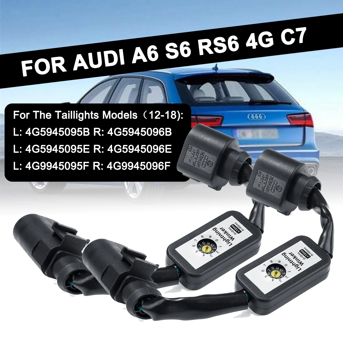 

2X LED Taillight Add-on Module Cable Dynamic Turn Signal Indicator Wire Harness Left&Right Tail Light For AUDI A6 S6 RS6 4G C7