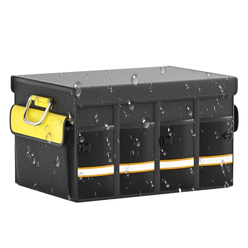 

Автомобильный органайзер для багажника Автомобильный багажник коробка для хранения сверхмощный Органайзер с усиленной ручкой большой емкости складной для автомобиля