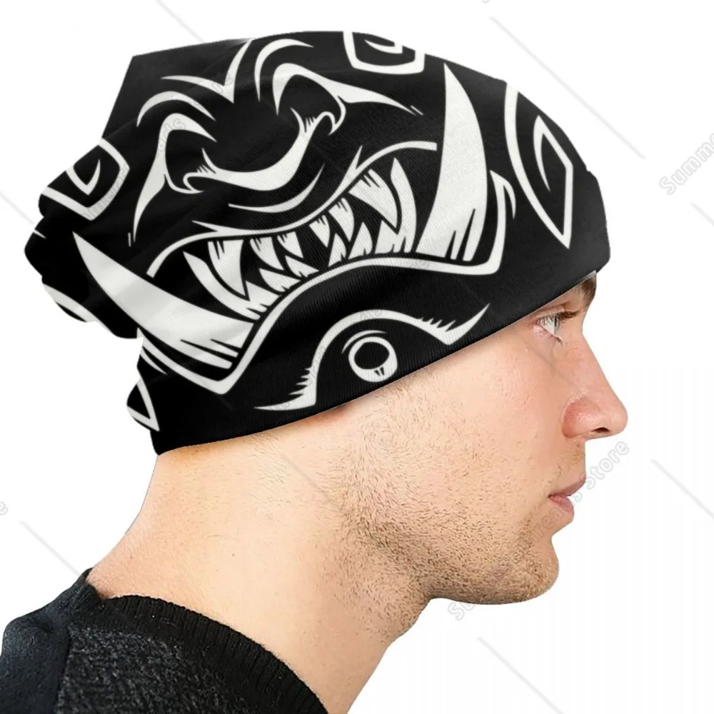 Oni Japan Samurai Demon Beanie Cap Зимняя теплая шапка Homme Вязаные шапки Street Outdoor Hanya Tattoo Skullies