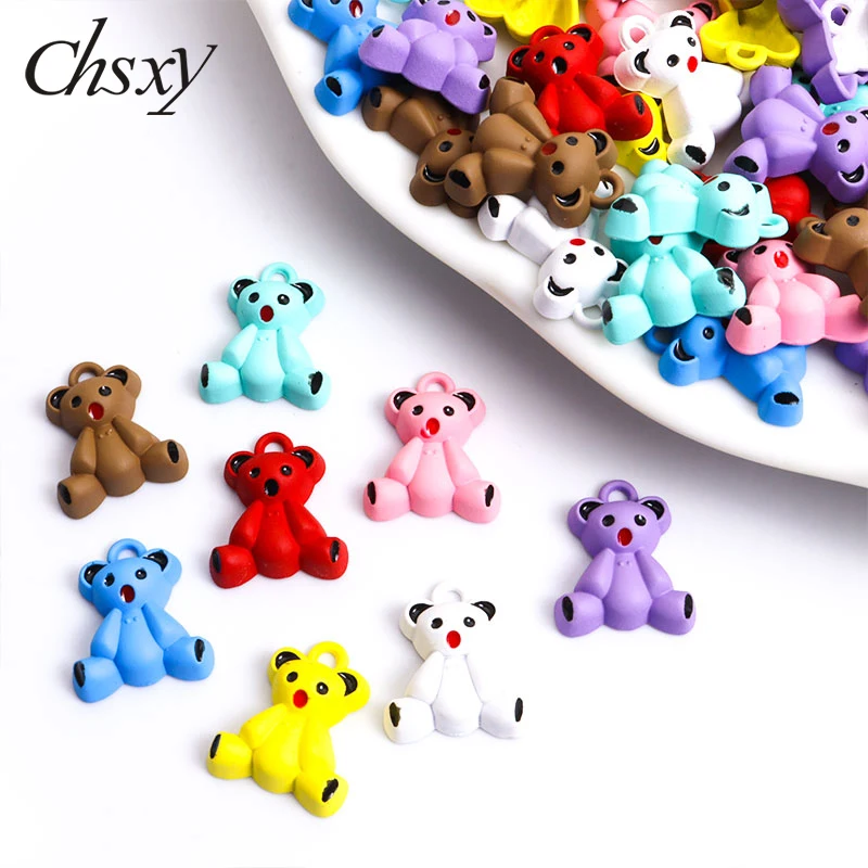 

10pcs Cartoon Little Bear Enamel Charms Animal Multicolor Alloys Pendants For Making Jewelry Handmade DIY Kawaii Accessories