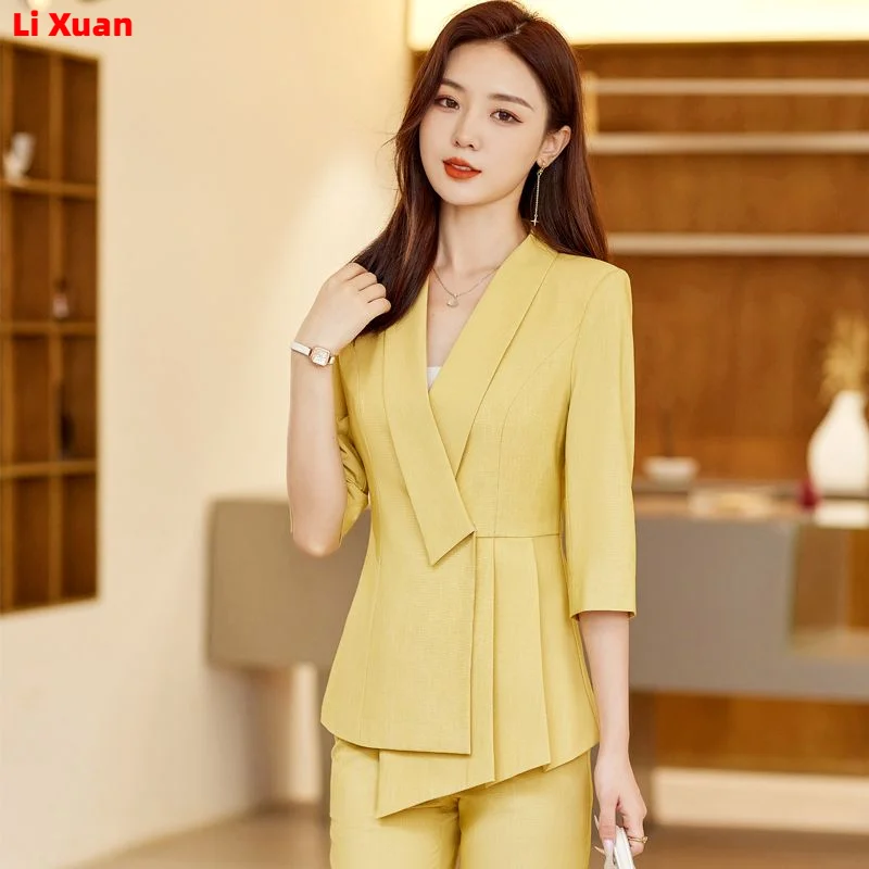 Superior Quality Spring Summer Formal Ladies Fashion Blazer Women Business with Sets Work Wear Office Casual Pants Jacket Suits
