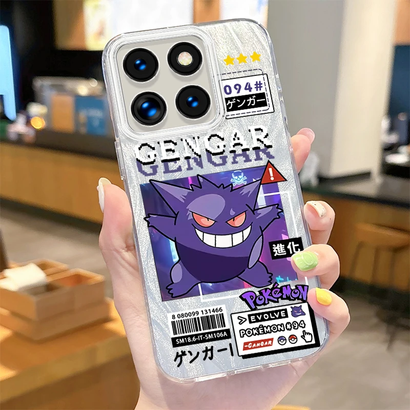 Чехол для телефона с Аниме Pokemon Gengar светоотражающий чехол Xiaomi 13T Pro 11 Lite 11i POCO X6 X5 X3