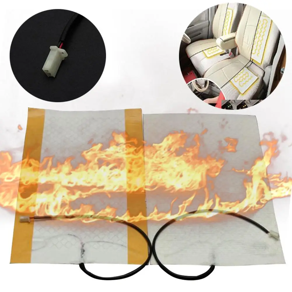 

2pcs 12v Universal Car Heater Mat Carbon Fiber Heating Seat Cushion Winter Electric Warmer Auto Heated Pad wholesale new