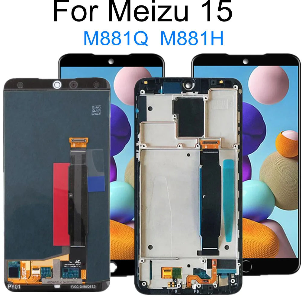 AMOLED FOR Meizu 15 M881Q LCD Display Touch Screen Digitizer Assembly Replacement Accessories For MX M881H