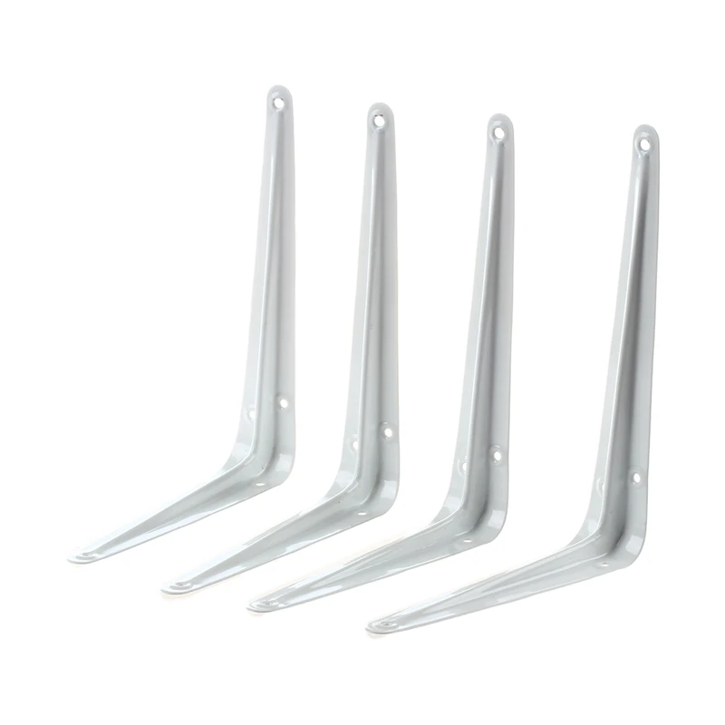 

4Pcs Wall Furniture Shelf Brackets Braces Iron White 15X20cm
