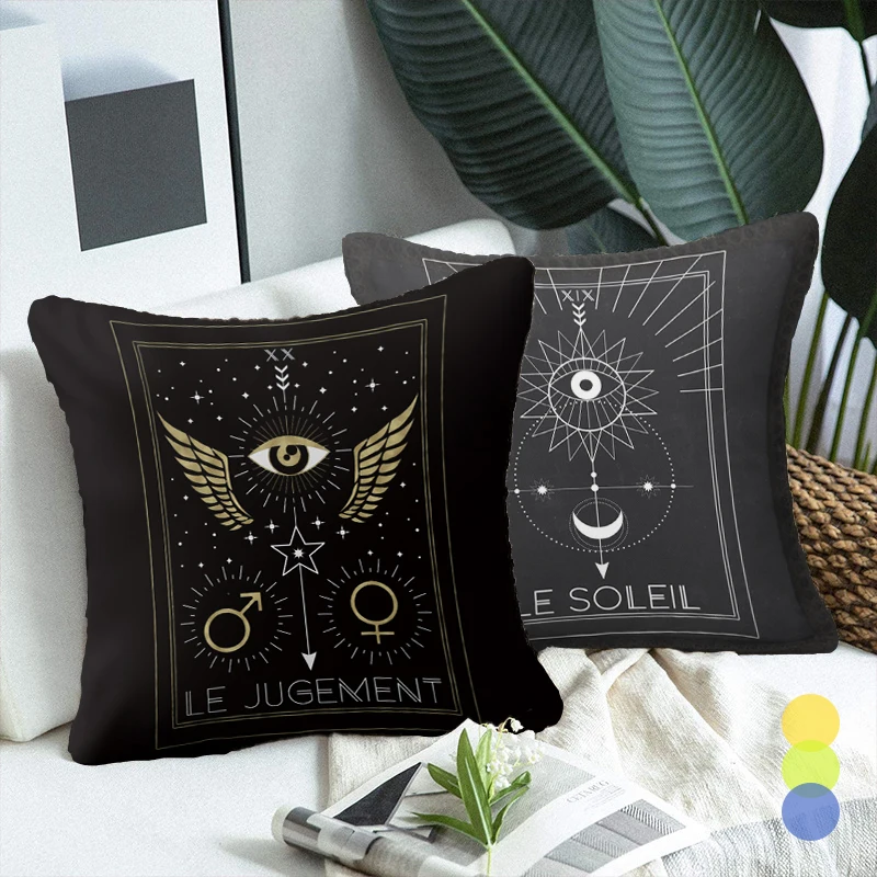 

Tarot черный Чехол на подушку домашний декор солнце и луна таинственный плед наволочки для дивана спальни декоративная наволочка 45x45 см