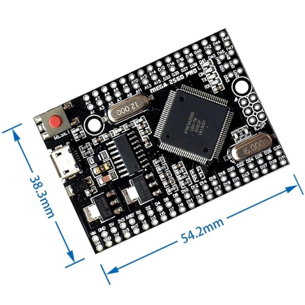 Плата для разработки Mega 2560 PRO MINI 5V (Встроенная) модель CH340G ATmega2560-16AU с штыревыми