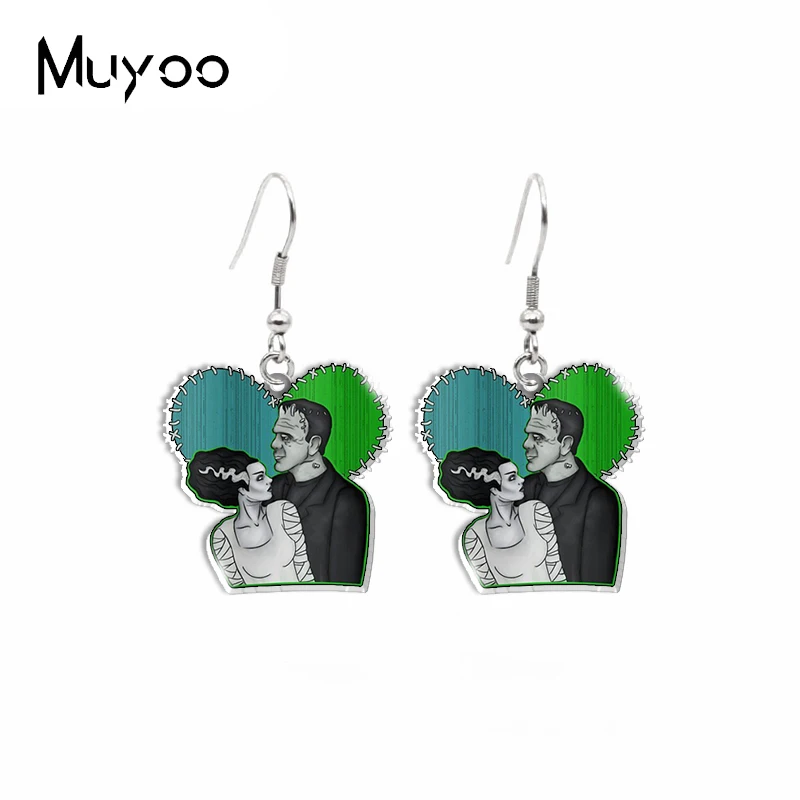 Новое поступление 2020, Ужасный фильм Франкенштейн и его невеста, ручная работа, эпоксидная смола, рыба, крючок, висячие серьги