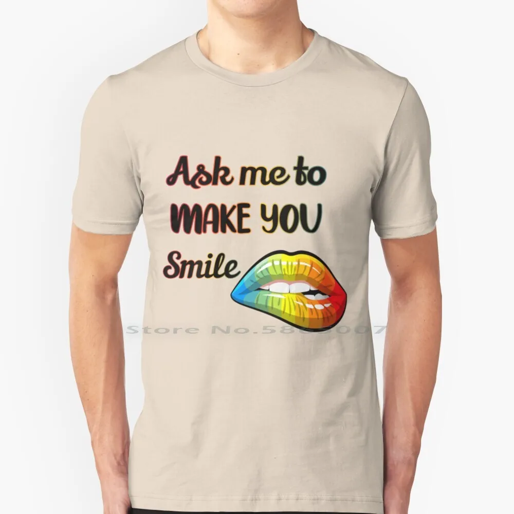 

Футболка с надписью «Ask Me To Make You Smile», 100% хлопок