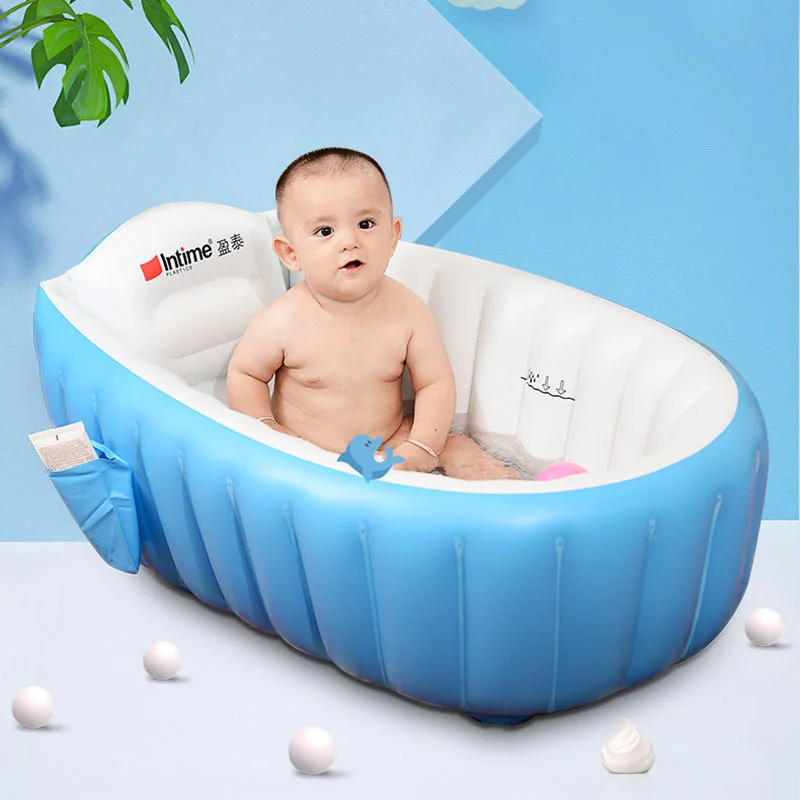 

Thickened Baby Swimming Pool Infant Bathtub Foldable Inflatable Baby Bathtub with Air Pump and Fix Patch Children Bath Tub