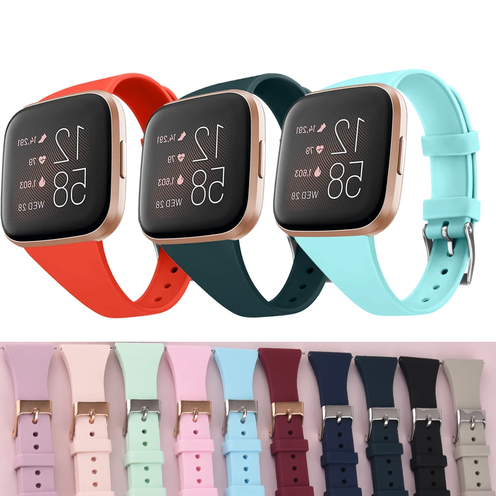 Сменный силиконовый ремешок для Fitbit Versa/Versa 2 водонепроницаемый спортивный
