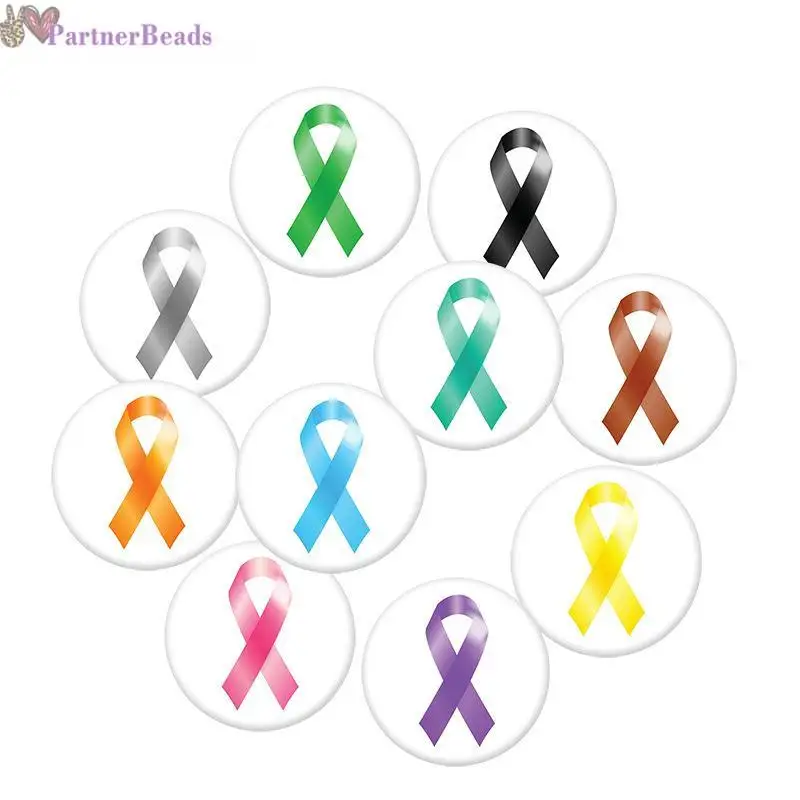 

Ribbon Round Photo Glass Cabochon Demo Flat Back Making Findings 20mm Snap Button N2001
