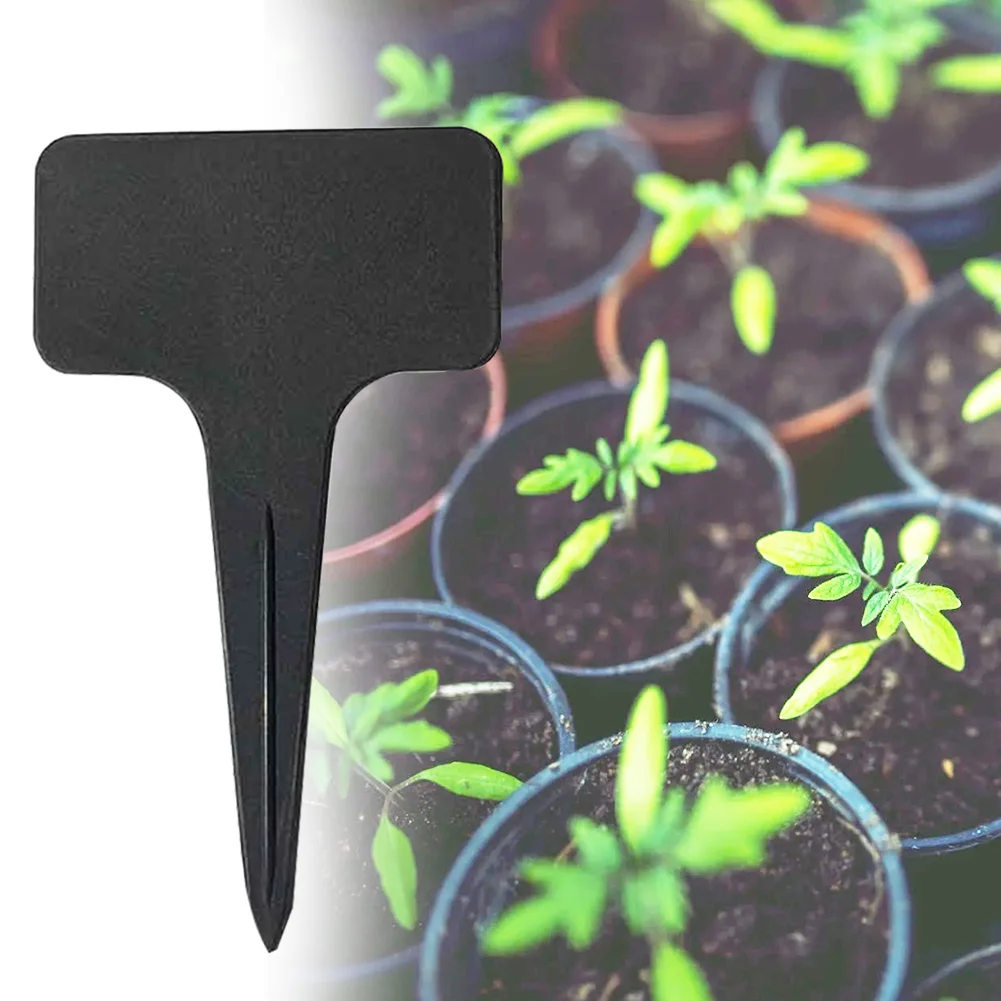

100pcs Black Anti UV Landscape Wear Resistant Blank Plaque T Type Farm Insert PP Plastic Plant Labels Garden Markers Waterproof