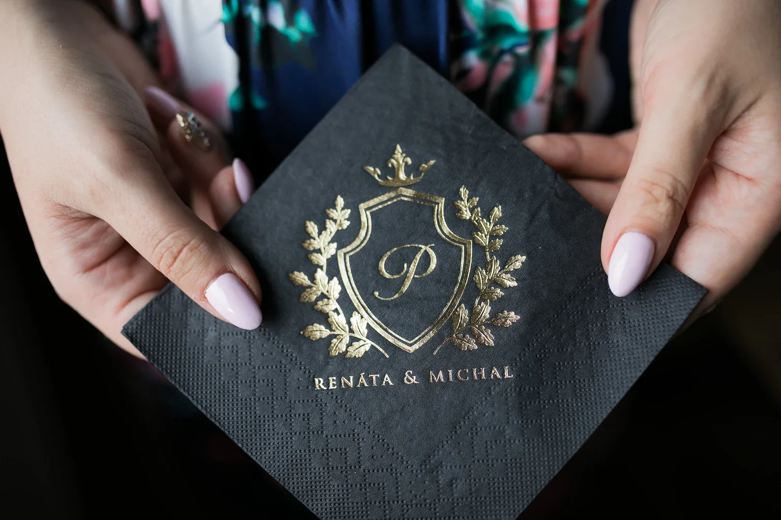 50 персонализированных салфеток золотая фольга Bedruckte Servietten салфетки на заказ