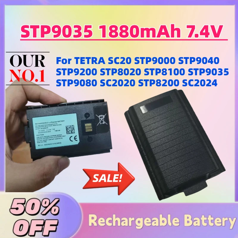 Фото Новая аккумуляторная батарея STP9035 1880 мАч 7.4В для TETRA SC20 STP9000 STP9040 STP9200 STP8020 STP8100 STP9035 STP9080 SC2020 STP8200 SC2024 №1