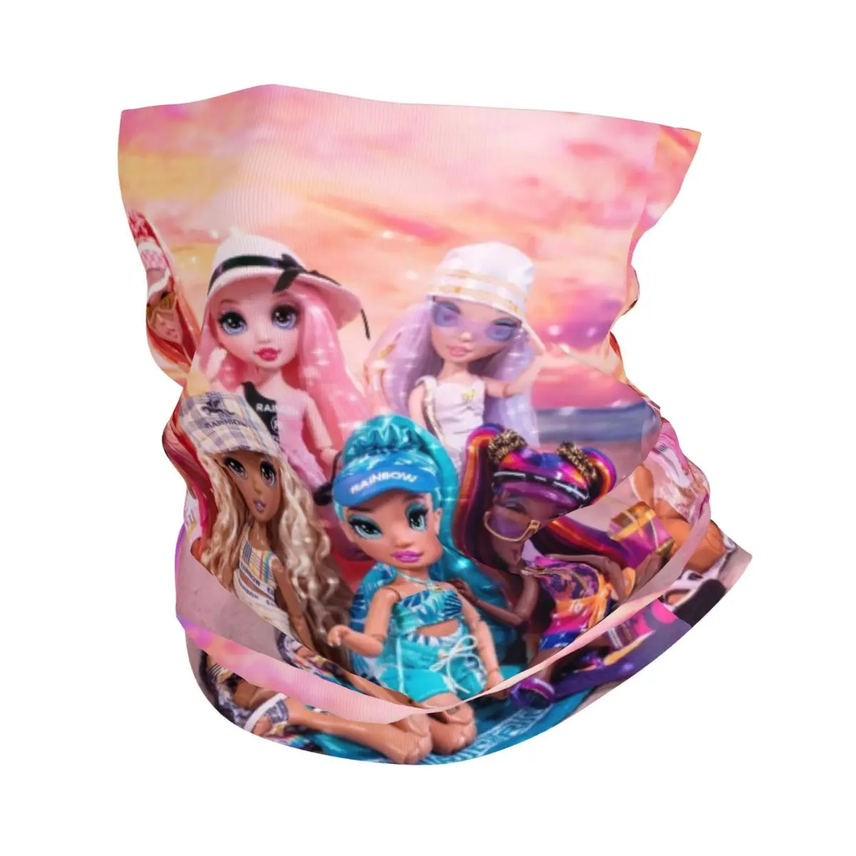 

Радужная Высокая бандана, воротник, гетры для пеших прогулок, бега, женский и мужской шарф, аниме мультфильм, ТВ