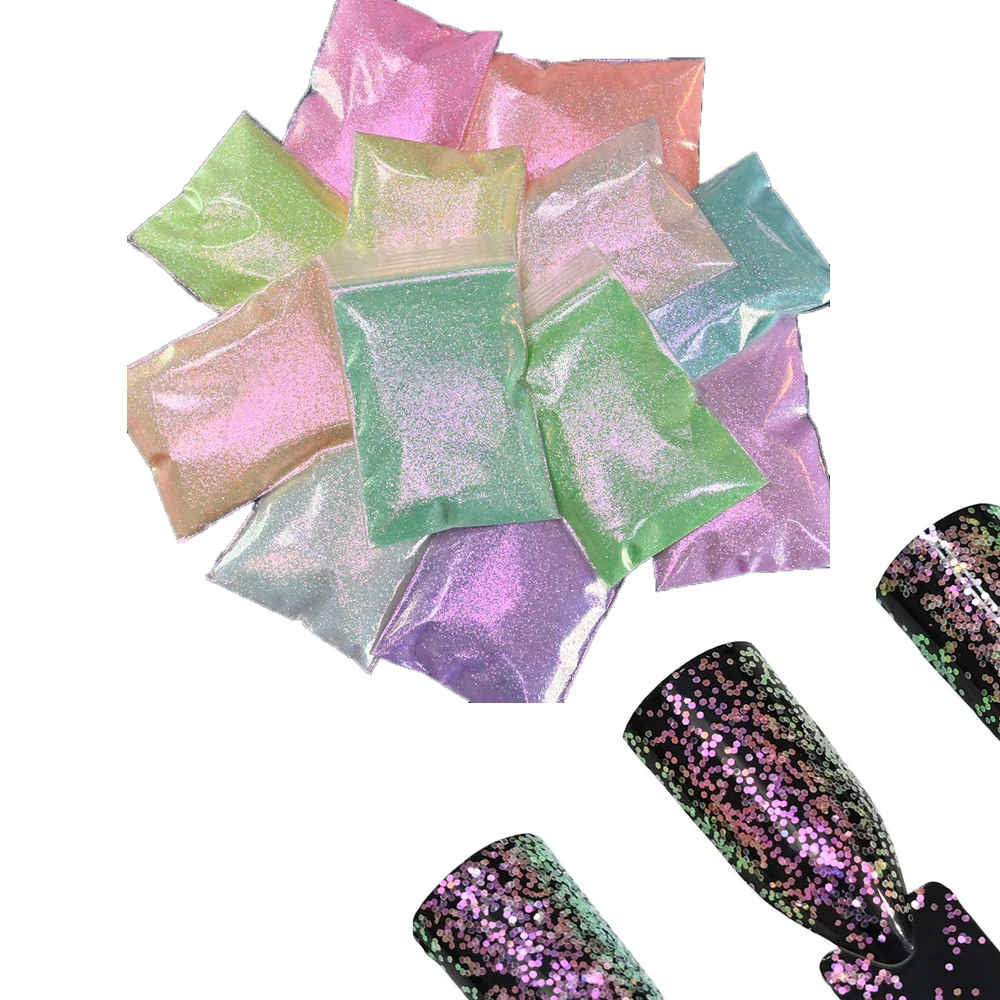 

50g Holographic Fairy Nail Glitter Powder Sparkly Fairy Superfine 0.2/0.4mm Nails Glitter Dust Nail Art Glitter Decorations Bulk