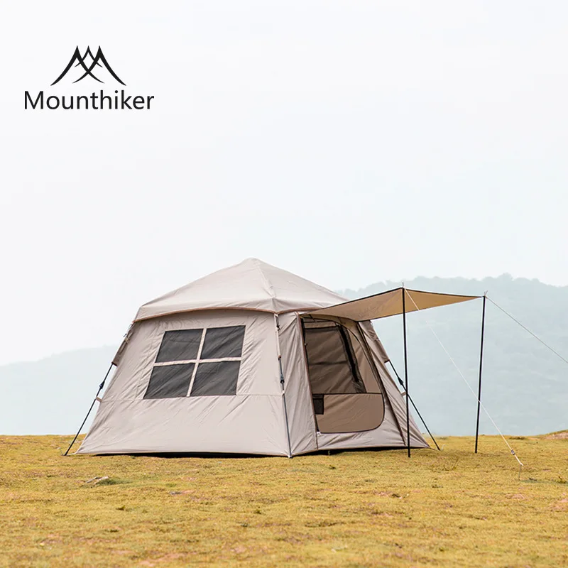 

Mounthiker Outdoor Automatic Tent 150D Oxford Cloth Portable 3-4 Persons Fast Build Camping Picnic Tent with Door Awning Tarp