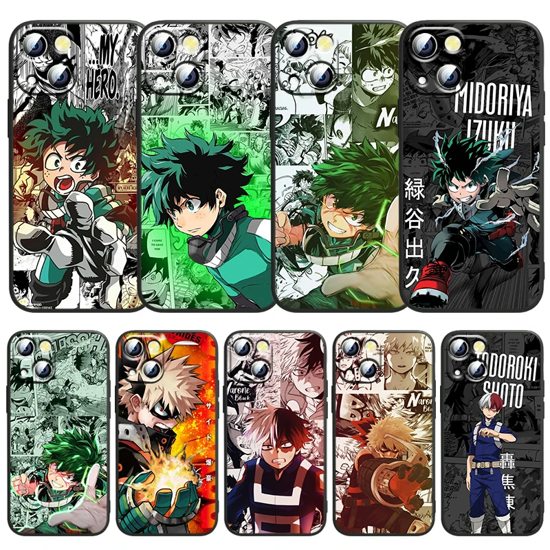 

Anime My Hero Academia Phone Case For Apple iPhone 14 13 12 11 SE XS XR X 7 8 6 5 mini Plus Pro MAX 2020 Black FUndas TPU