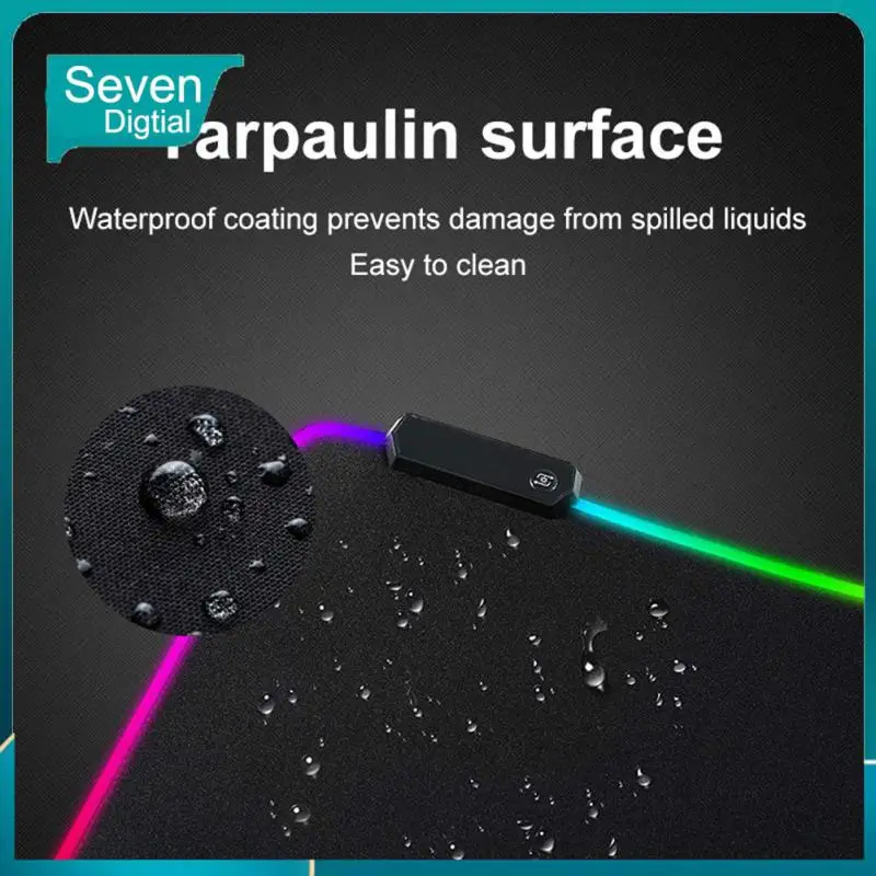 

E-sports Led Light Mousepad For Gamers Keyboard Pad Oversized Computer Thickened Rubber Table Pad Rgb Luminous Birthday Present