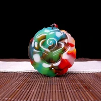natural xinjiang colorful jade rose necklace pendant mens and womens versatile sweater chain pendant jewelry