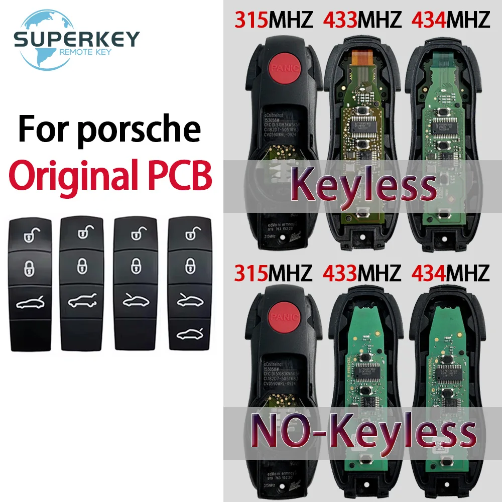 

OEM печатная плата для Porsche Macan Cayenne Panamera Boxster Cayman 911 958 PCF7953P чип 315 МГц 433 МГц 434 МГц умный дистанционный ключ от автомобиля