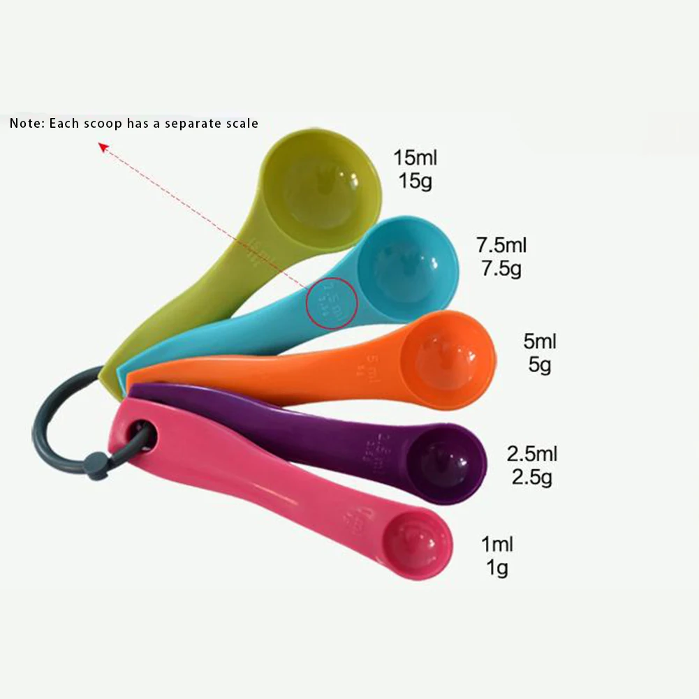 

5pcs Measuring Spoons Baking Tools With Graduated Spice Spoons Coffee Sugar Scoop Cake Baking Flour Measuring Spoons