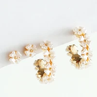 elegant delicate small white resin flower earrings female trendy small stud hoop earrings set jewelry wholesale