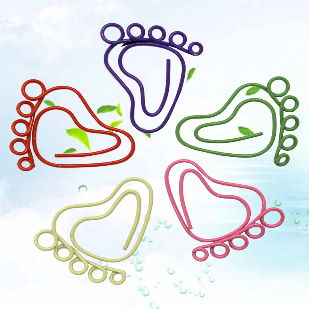 

24 Pcs Cartoon Stickers Kids Note Clips Party Gift Feet Shaped Paper Photo Pin Student