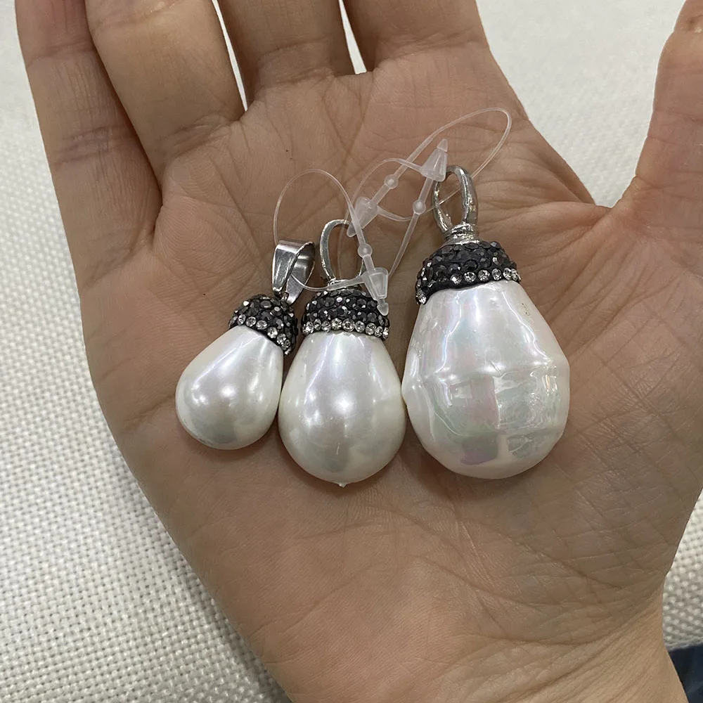 Простое модное ожерелье с подвеской натуральный Овальный пресноводный жемчуг