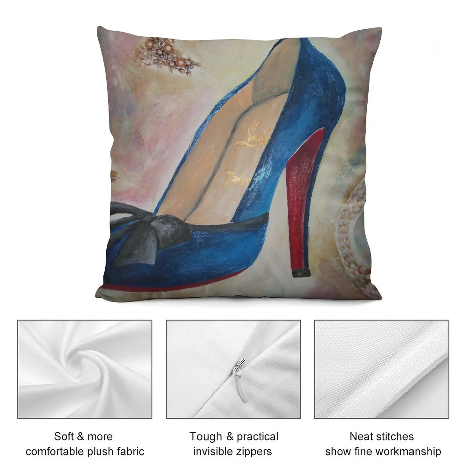 Наволочки на подушки Christian Louboutin с красной подошвой