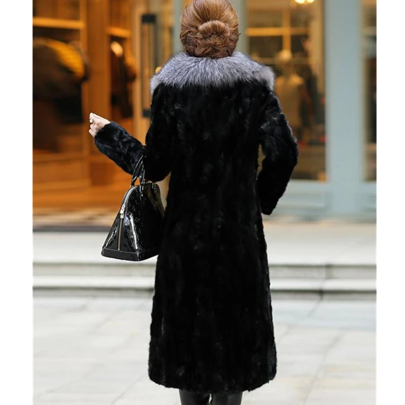 2023 New Winter Luxury New Imitation Mink Fur Coat Women Fox Fur Long Parka Plus Size Loose Thicken Warm Fake Fur Jacket Female