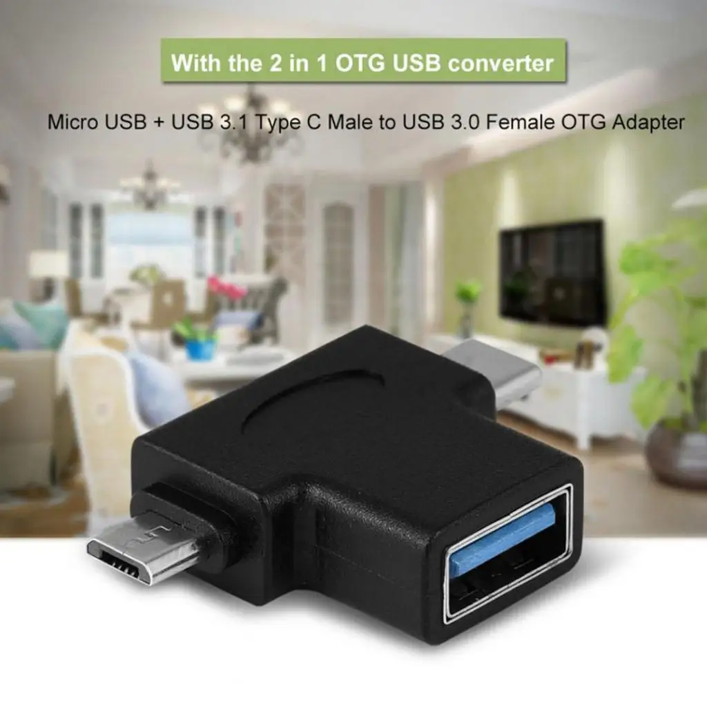 

Адаптер 2 в 1 USB 3,0 OTG USB 3,1 + преобразователь Micro USB в USB 3,0 A