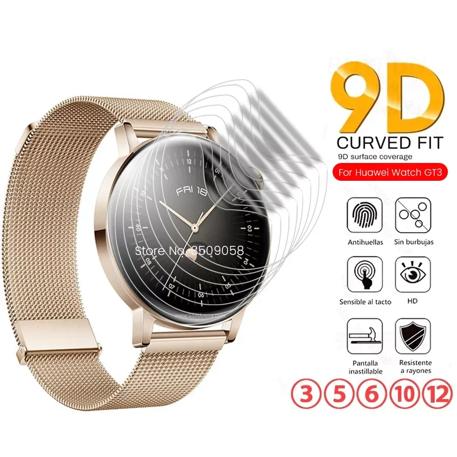 

Бесплатная доставка, изогнутая Гидрогелевая пленка 9D для умных часов Huawei Watch GT 3, защита экрана не стекло для Hauwei GT3 46 мм 42 мм 46 42