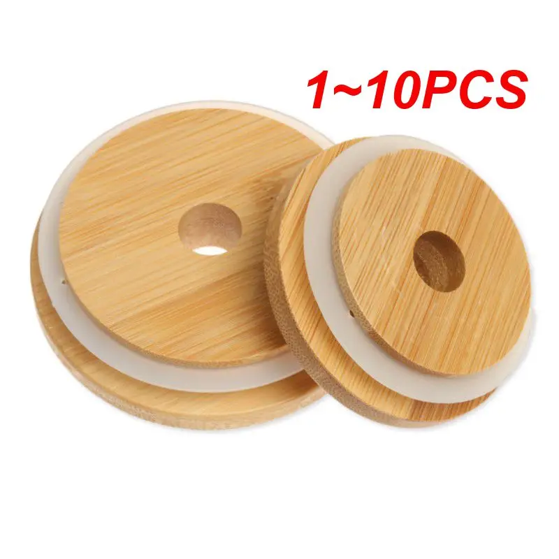 Многоразовые бамбуковые деревянные крышки 1 ~ 10 шт. 62/68/70/86 мм для каменной банка с