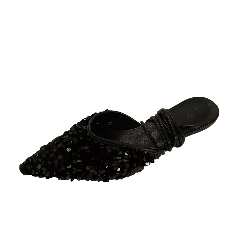 

Women's Home Slippers Pointed Toe Low Elegant Shoes Sexy Heels for Whores Woman Heeled Fashion 2022 Free Shipping Sandals Ties