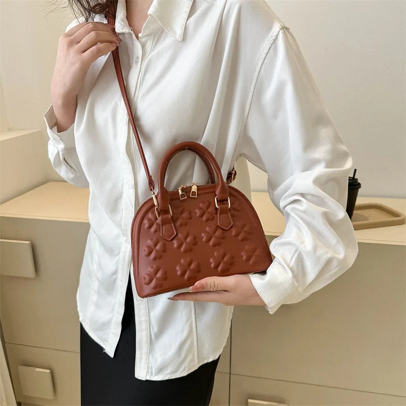 

Fashion Retro Embossed Shell Bag Women's Bag 2023 Summer New Texture Shoulder Bag Casual Commuter Crossbody Bag Purses