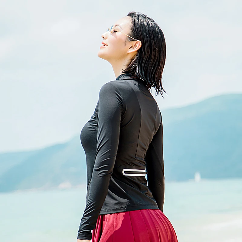 

OhSunny UV Rashguard Shirt Long Sleeve Swimsuit Diving Tops Swimwear Quick Dry Two Professional UV Protection Clothing UPF 50+