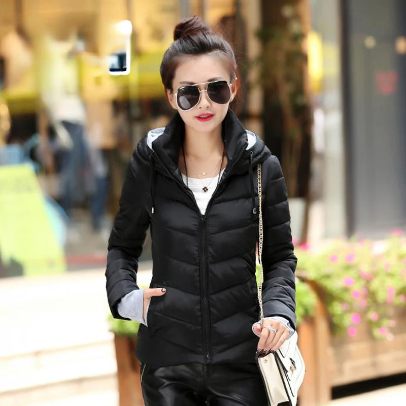 Women's Short Hooded Down Padded Jacket Autumn Winter Coat Warmth Parka Korean Fashion Slim Fit Women's Winter Clothing M-3XL