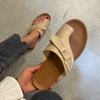 2022 new summer women fashion casual comfortable orthotics slippers correction open toe sandals flat heel flip flops beach shoes