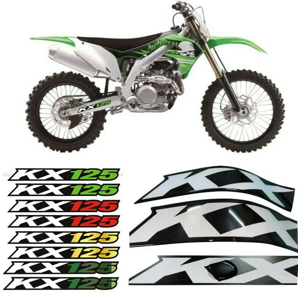 

Клей 3D для KAWASAKI KX125 KX 125 1974-2005, Аксессуары для мотоцикла, отражающие наклейки на воздушную коробку, декоративные наклейки