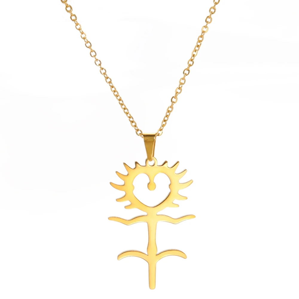 

Ювелирные изделия из нержавеющей стали Xincong 2 цвета s золотой цвет стальной цвет 33,6x21,7 мм подвеска в виде подсолнуха ожерелье с цепочкой 45 + 5 с...