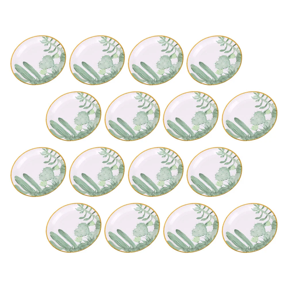 

25 Pcs Kids Cutlery Cake Plate Round Serving Platter Food Paper Plate Kids' Party Supplies Hawaiian Paper Plate Fruit Paper Tray